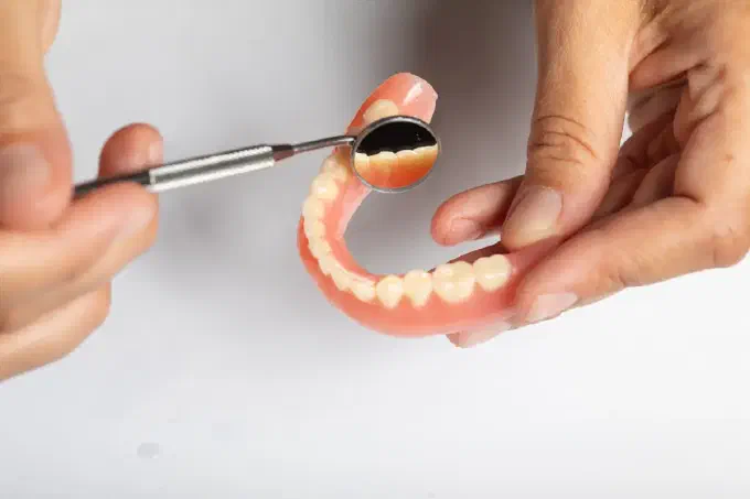 Teeth being examined in preparation for a tooth extraction