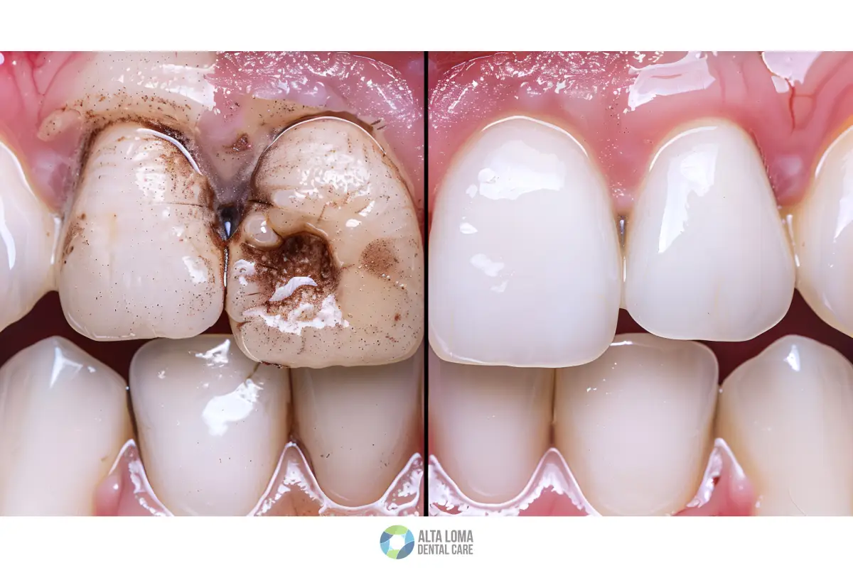 teeth with cavities before and after