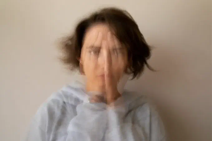 A girl is having an anxiety